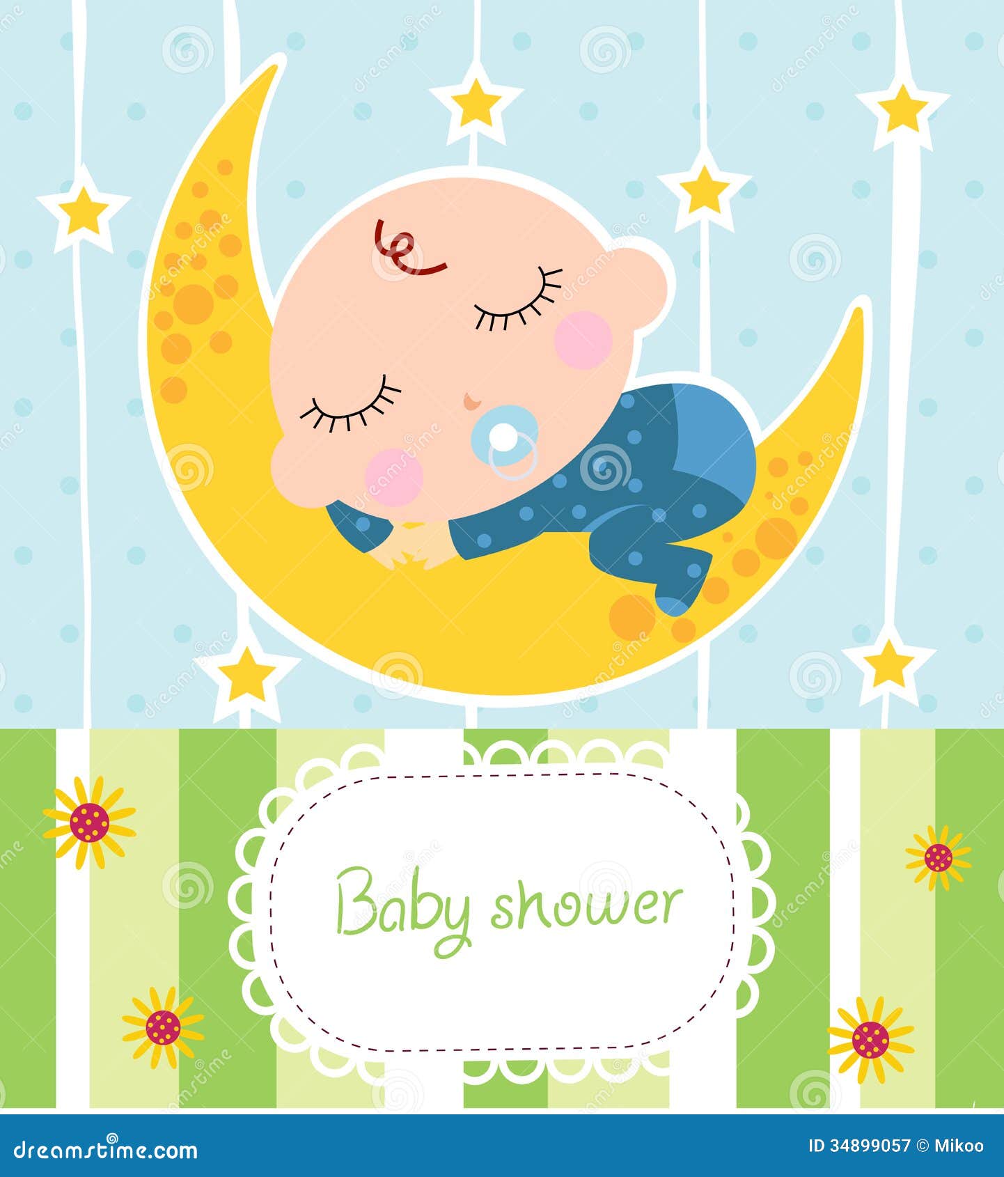 Baby boy shower card stock vector. Illustration of moon - 34899057 Baby boy shower card stock vector. Illustration of moon - 34899057