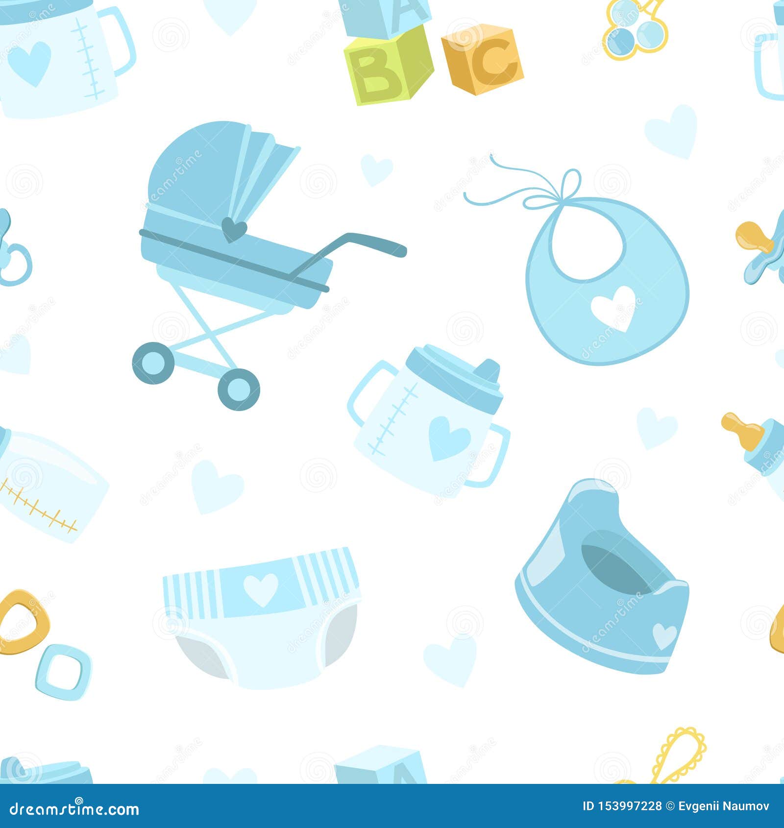 Baby Boy Shower Seamless Pattern, Newborn Baby Symbols Design Element Can  Be Used for Wallpaper, Packaging, Background Stock Vector - Illustration of  pattern, newborn: 153997228