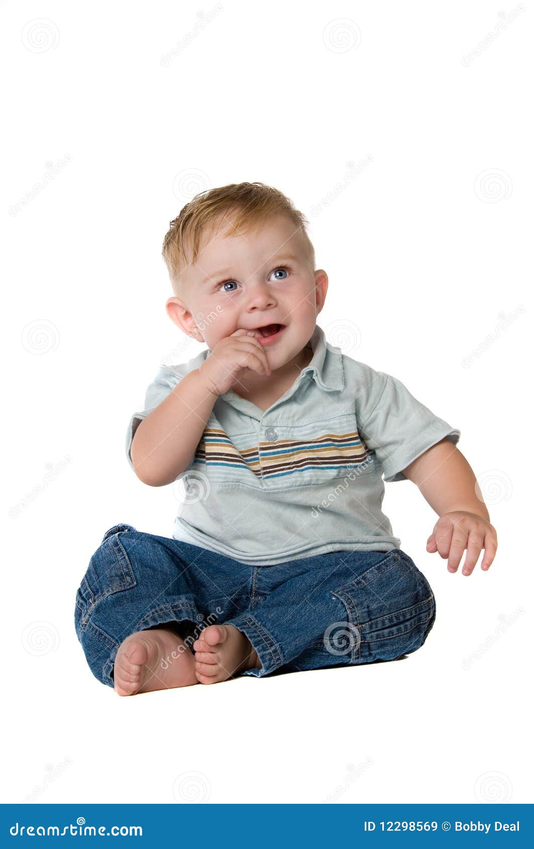 Baby Boy Sitting stock image. Image of blonde, child 12298569