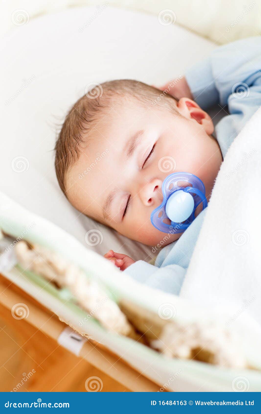 Baby Boy Sleeping in His Cradle Stock Image Image of fragile