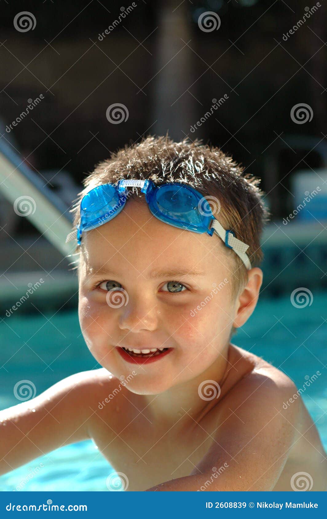 Baby Boy in the Swimming Pool Stock Image Image of diving, clear 2608839