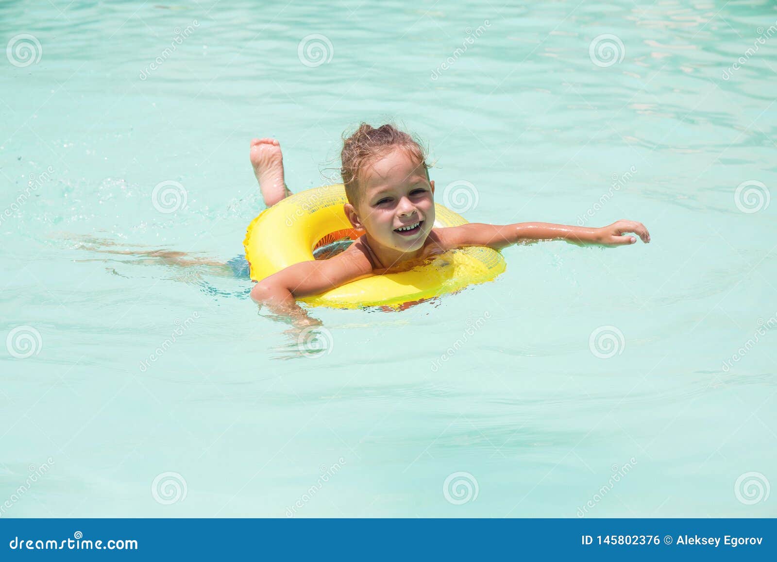 Baby Boy is Swimming in the Pool Stock Photo - Image of buoy, infant ...