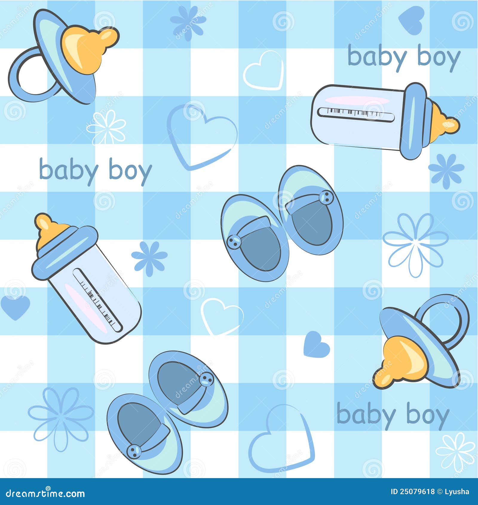 Baby Boy Wrapping And Background Icon Seamless T Stock Vector