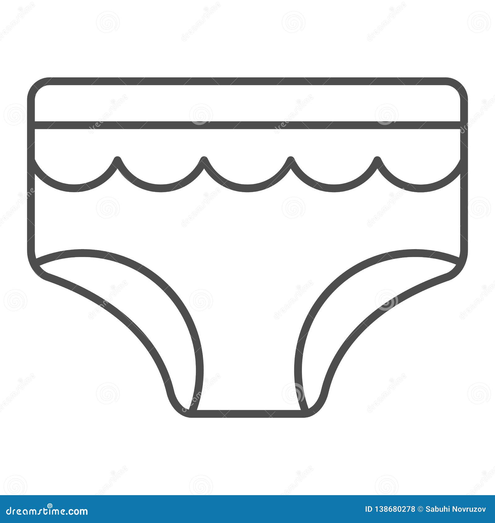 Baby Briefs Thin Line Icon. Child`s Underwear Vector Illustration Isolated  on White Stock Vector - Illustration of human, panties: 138680278