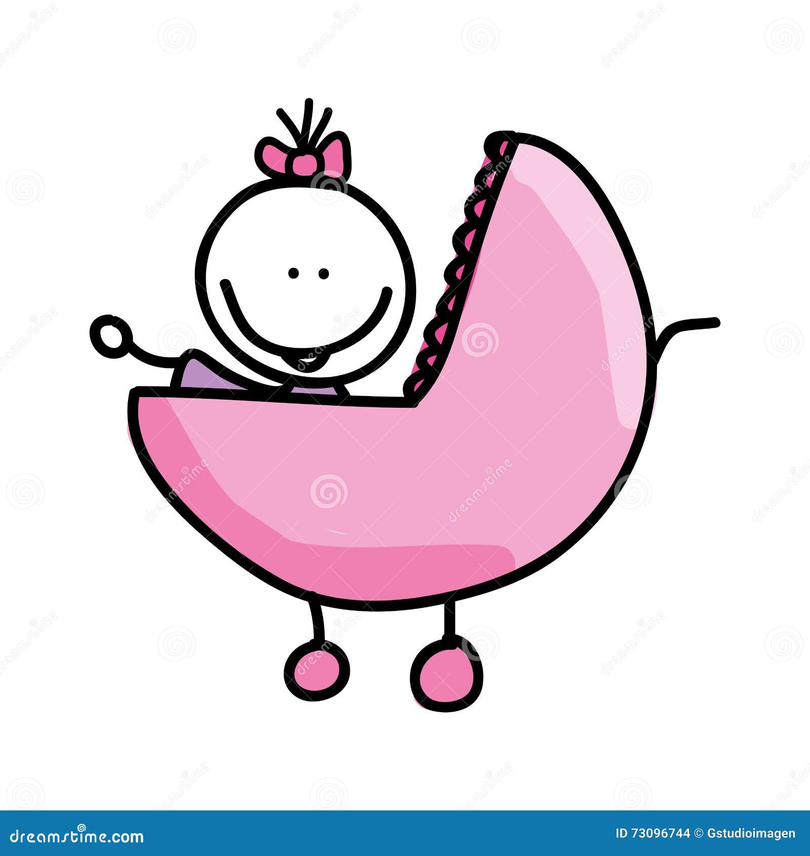 Goede Baby In Car Drawing Isolated Icon Design Stock Illustration SC-92