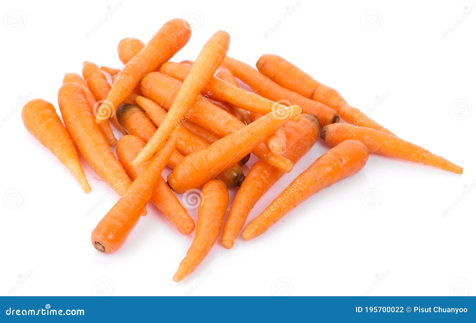 Baby Carrots on White Background Stock Photo Image of healthy, vegetarian 195700022