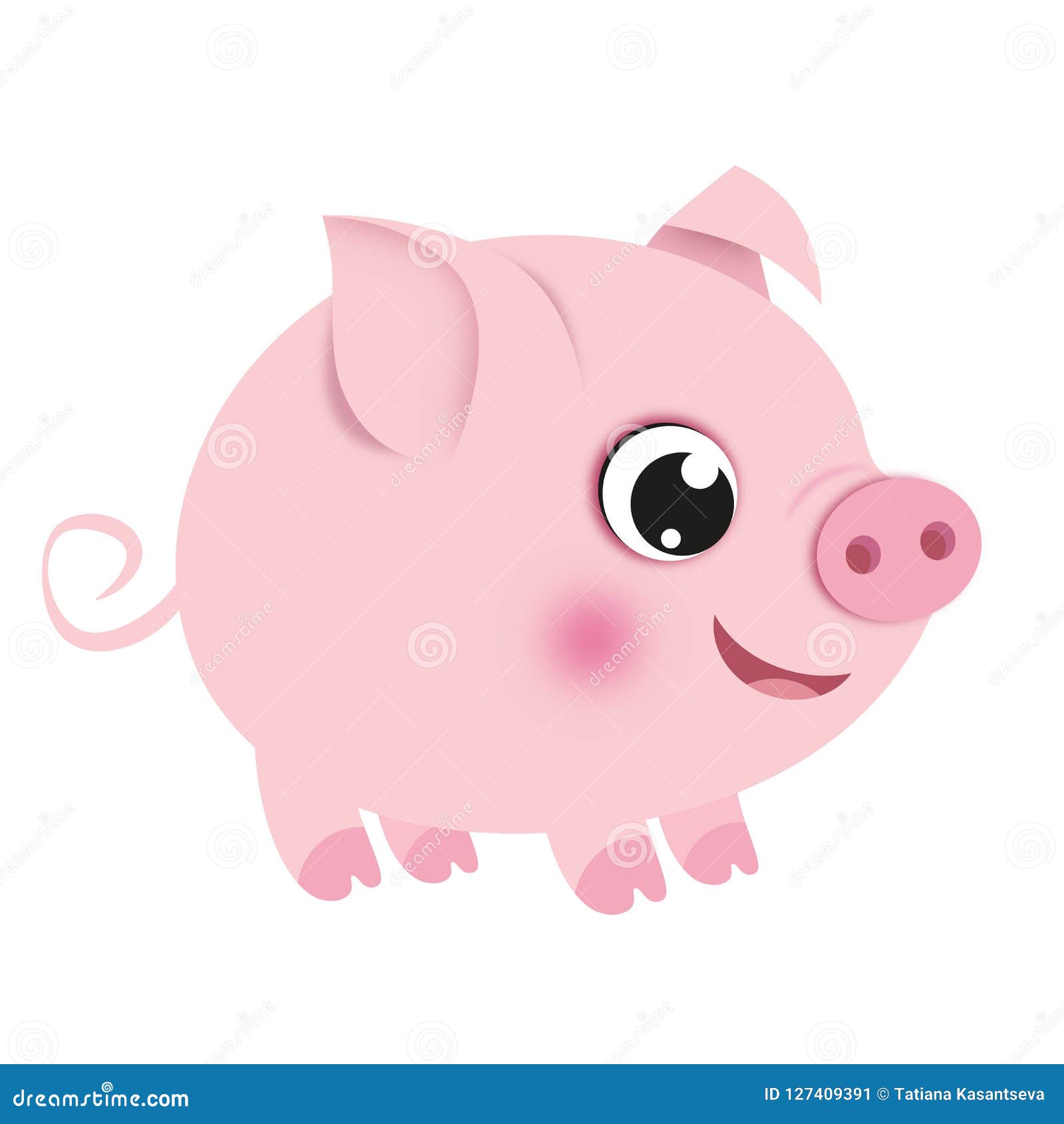 Download Baby Cartoon Pig Vector Image Stock Vector - Illustration ...
