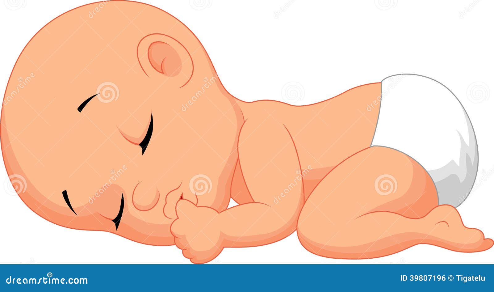 Baby Cartoon Sleeping Sucking Finger Stock Vector - Illustration ...