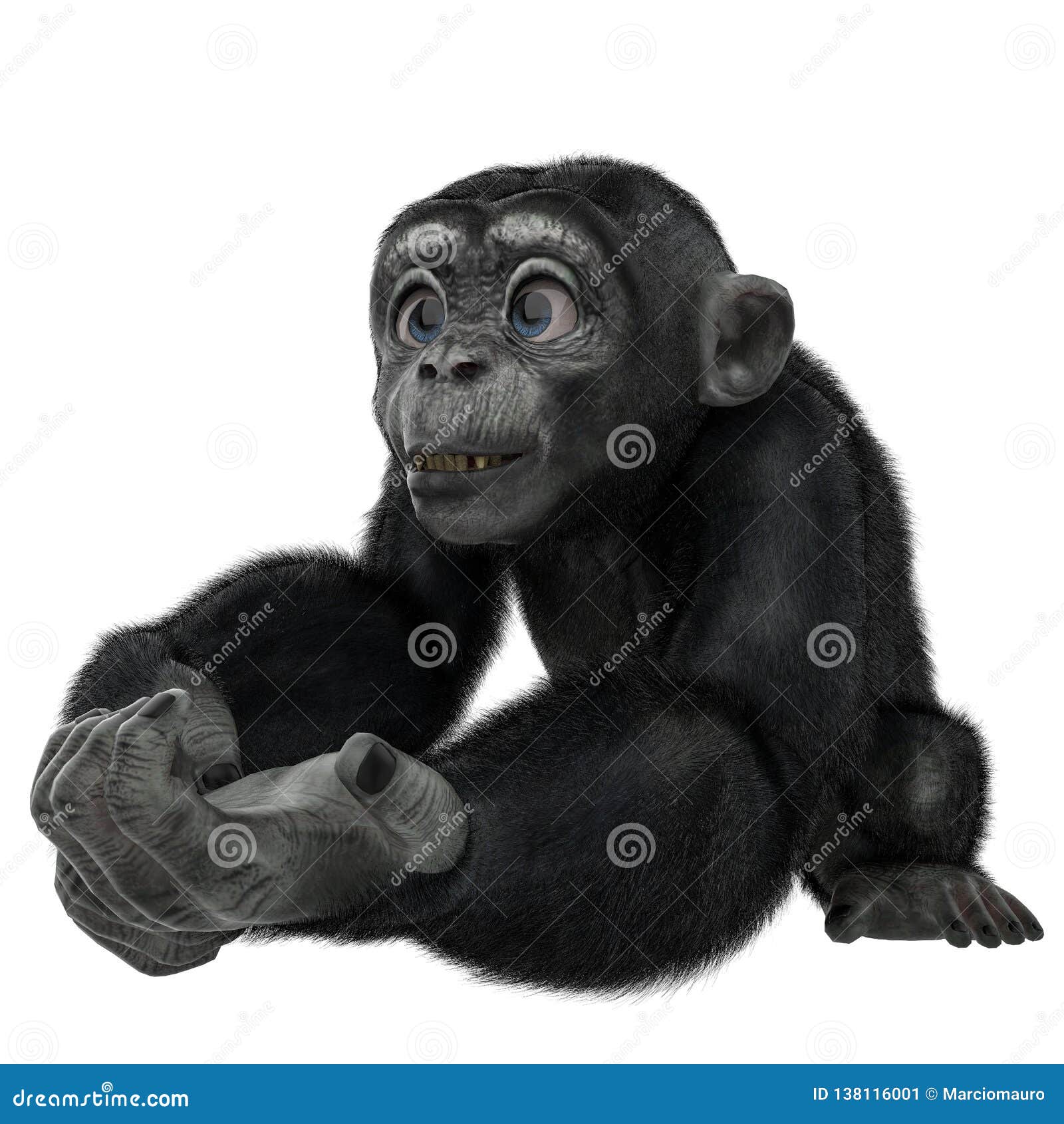 Baby Chimpanzee Cartoon in a White Background Stock Illustration -  Illustration of chimpanzees, animal: 138116001