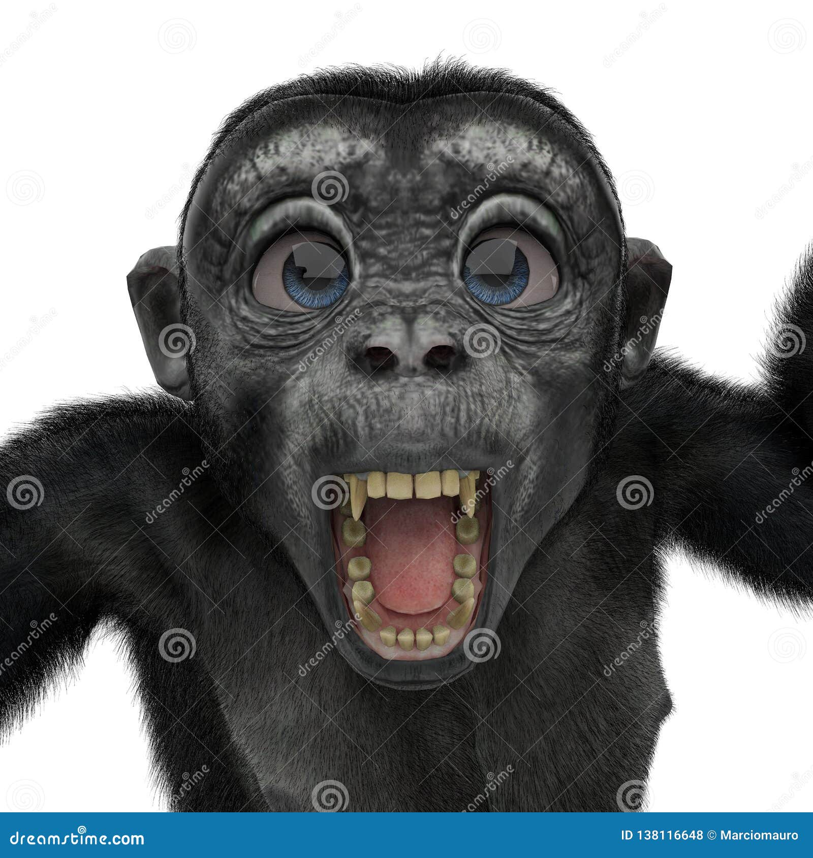 Baby Chimpanzee Cartoon in a White Background Stock Illustration -  Illustration of little, crazy: 138116648
