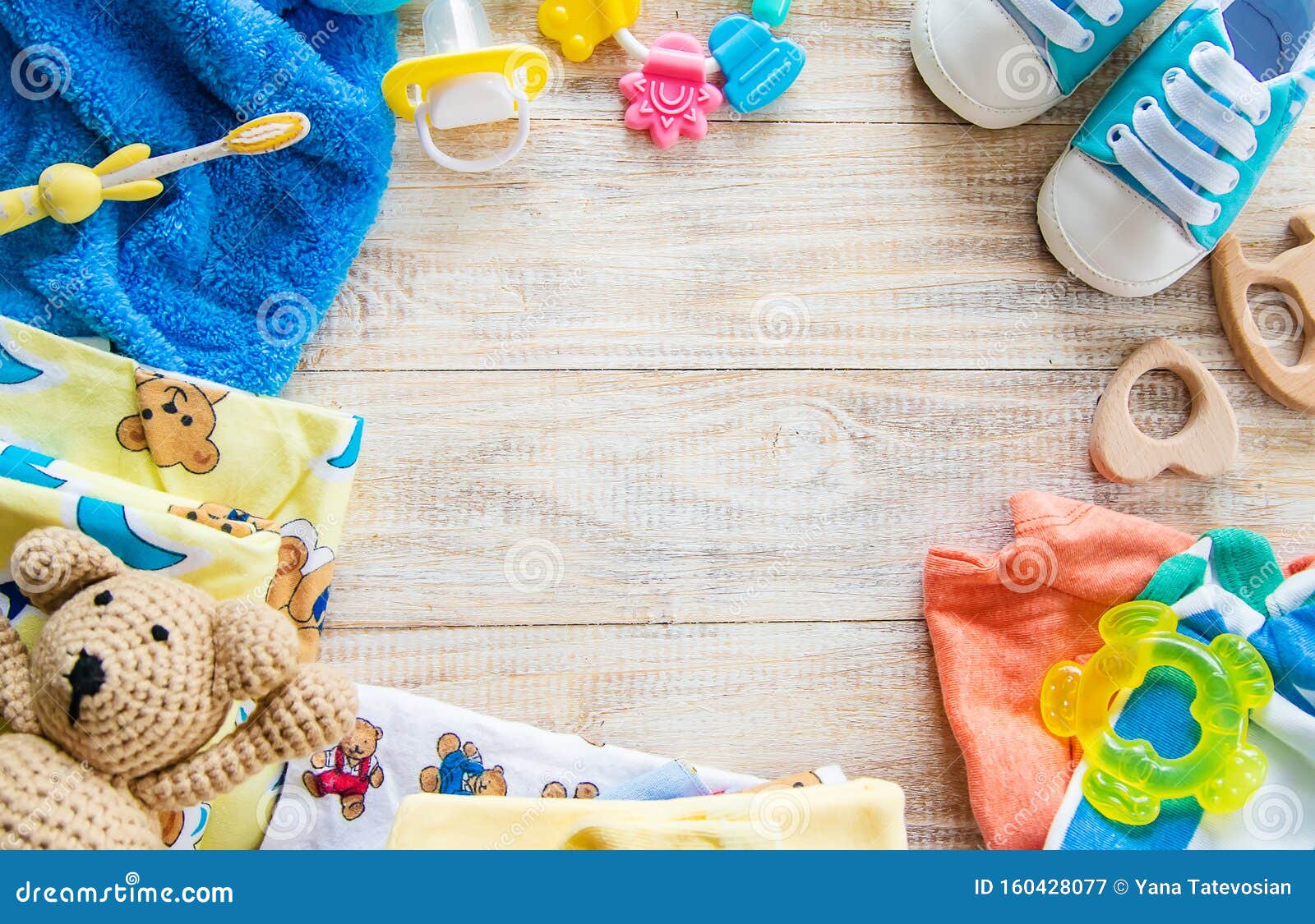 Baby Clothes and Accessories for the Newborn. Selective Focus Stock