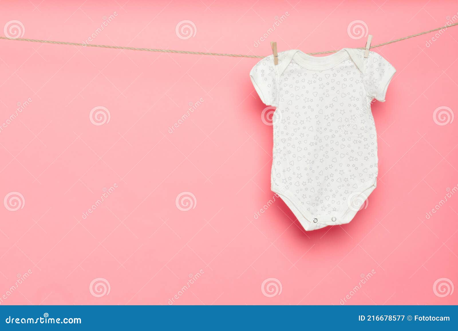 Clothes Fly Off The Clothesline On A Hanger. RoyaltyFree Stock Image