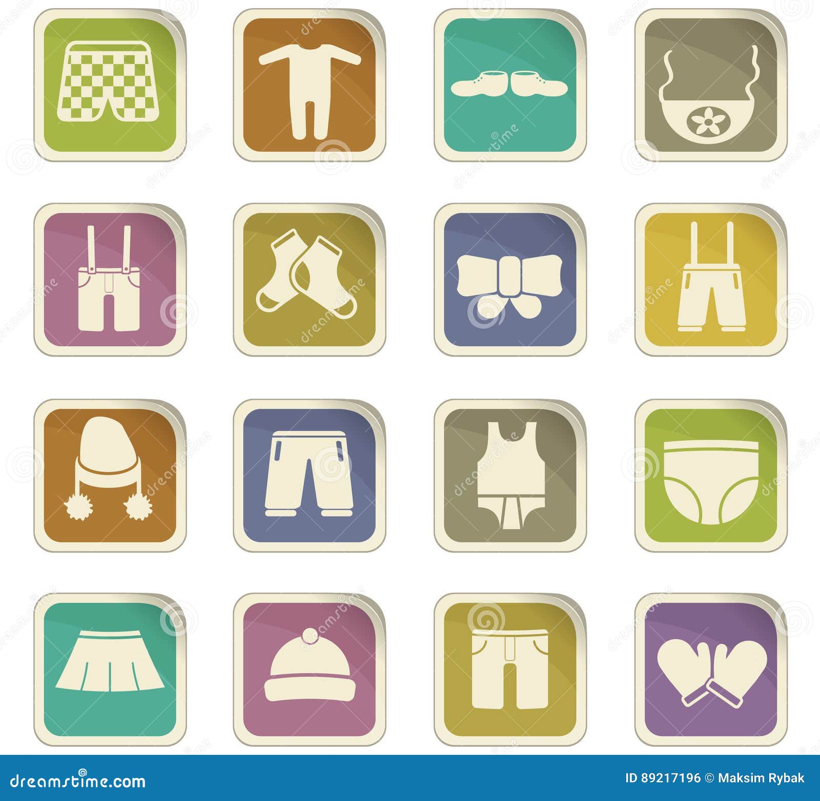 Baby clothes icon set stock illustration. Illustration of footwear ...