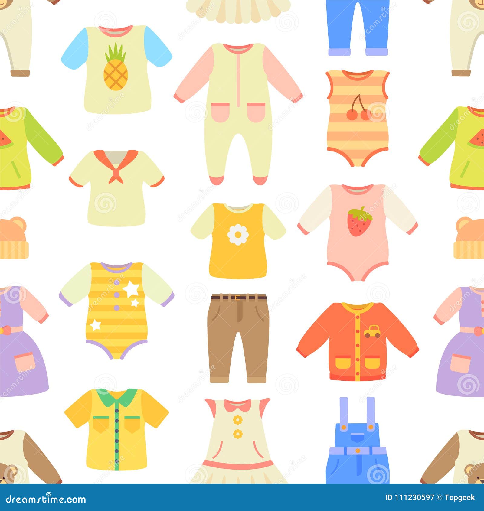 Baby Clothes Poster Pattern Vector Illustration Stock Vector ...