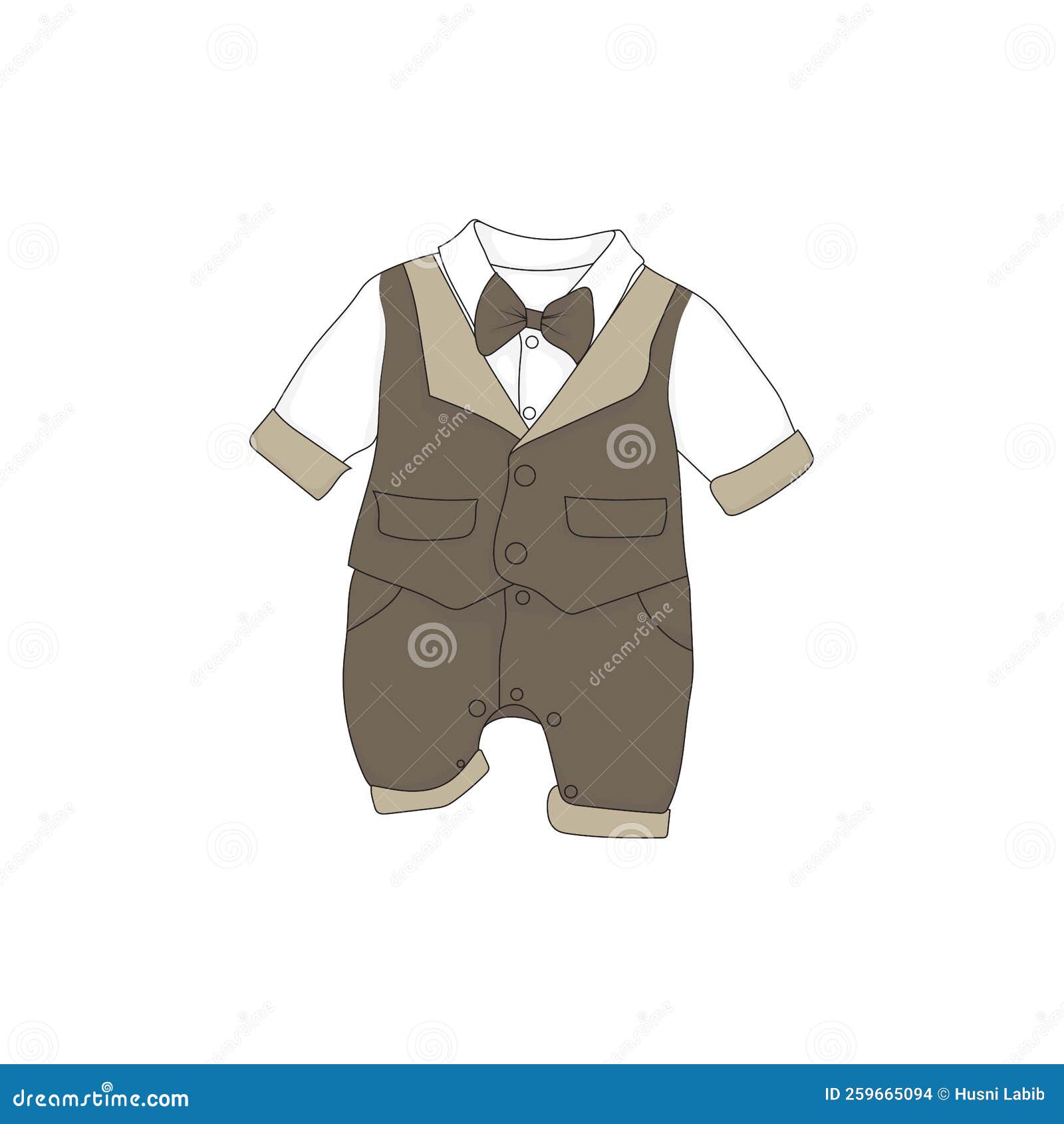 Baby Clothes Suit in Formal Style with Suit Vector Design for Baby Background Template Design