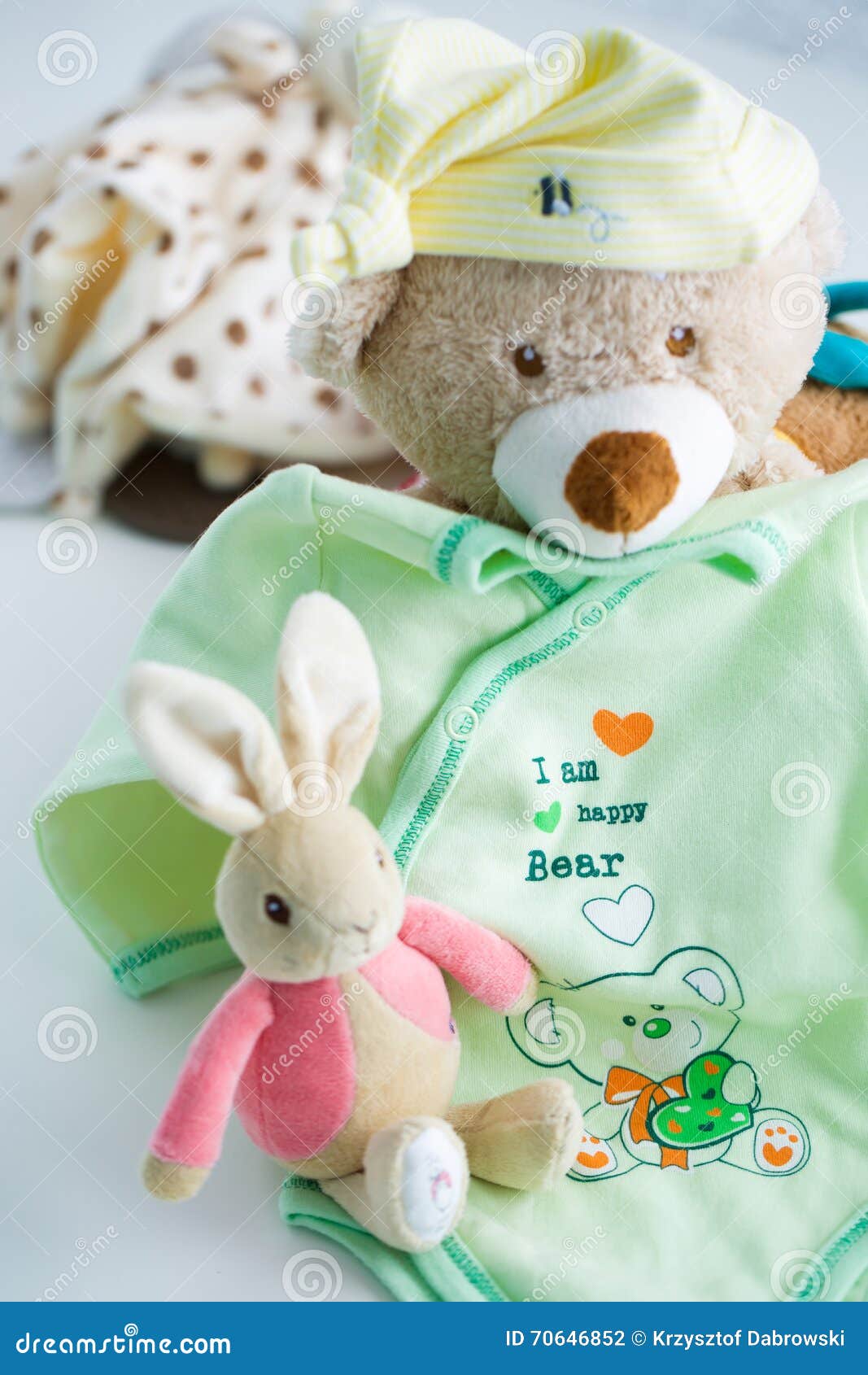 Baby clothes and toys stock photo. Image of pile, girl 70646852
