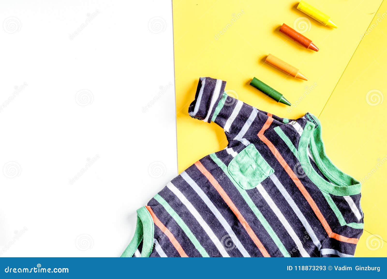 Download Baby Clothes And Toys On White Background Top View Mock Up ...