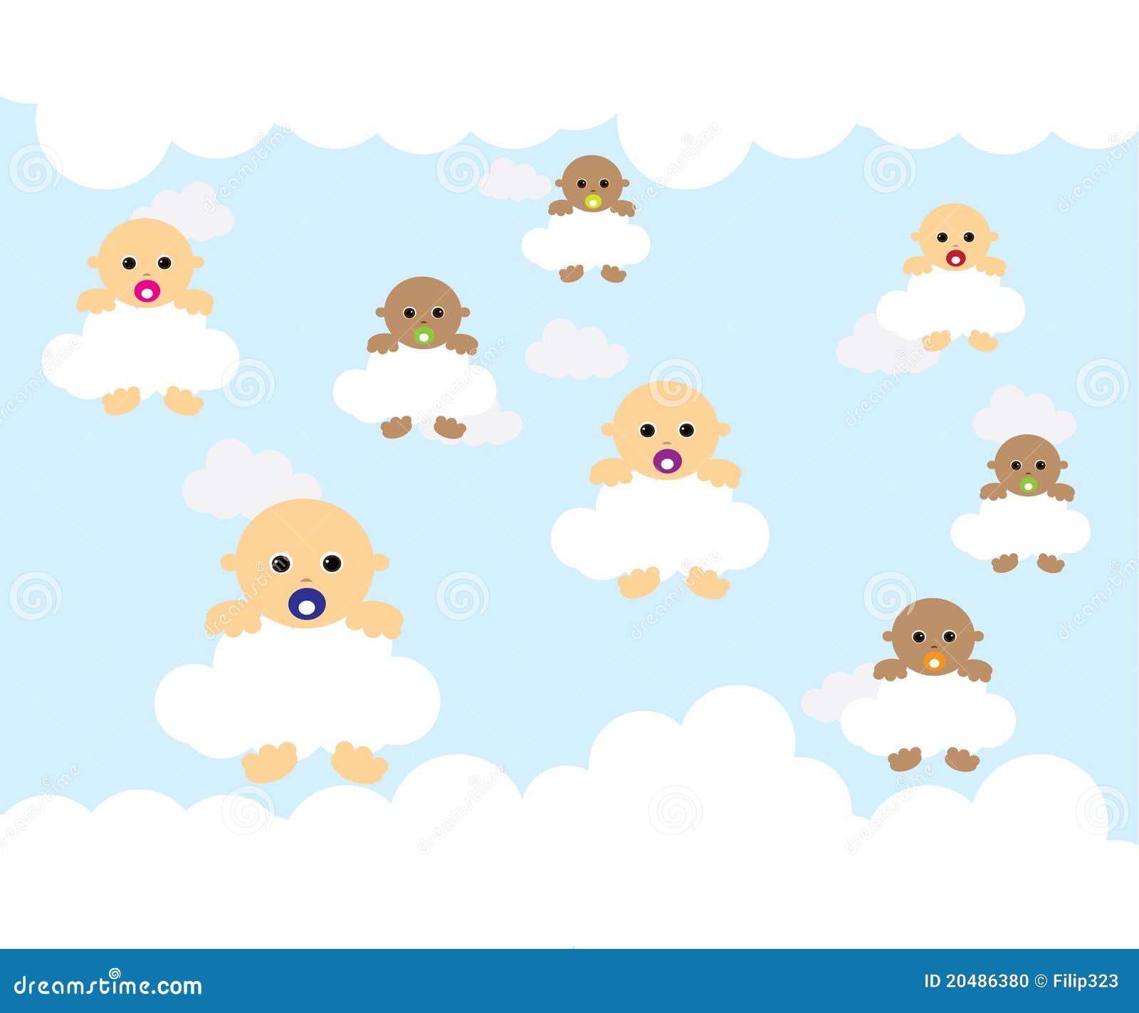 Baby on cloud stock vector. Illustration of small, family - 20486380