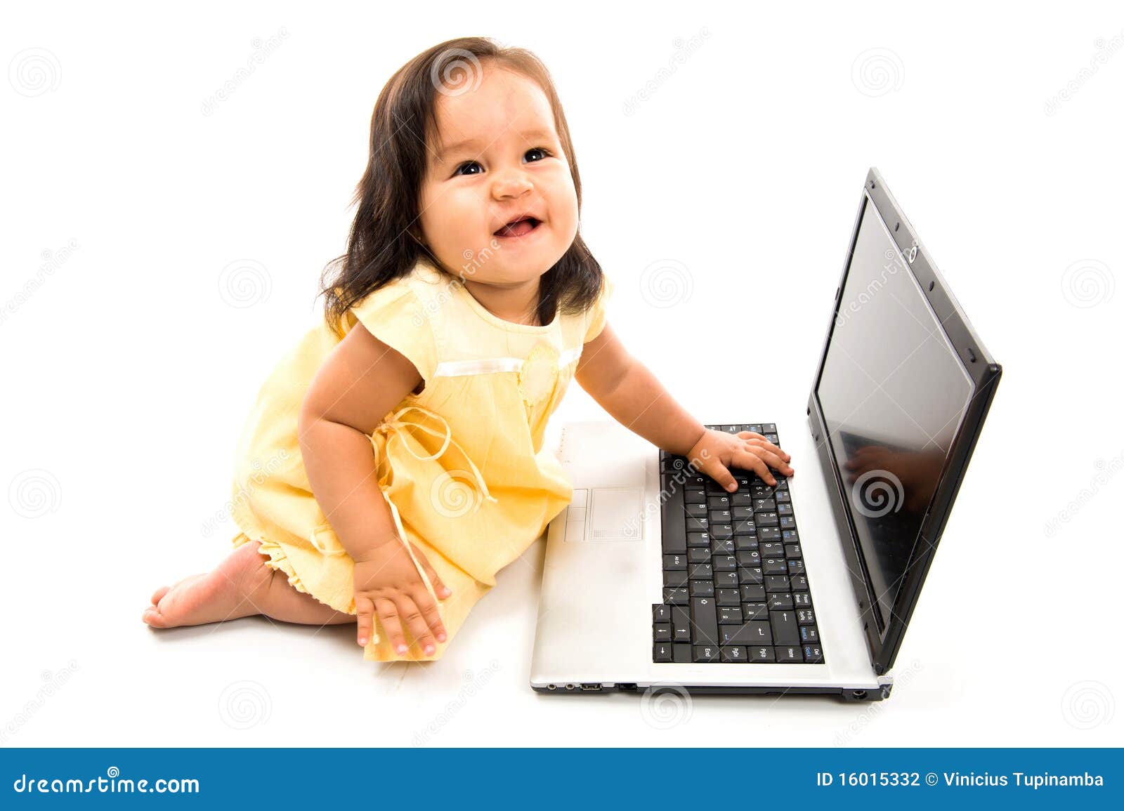 Baby and Computer stock photo. Image of finger, hold 16015332