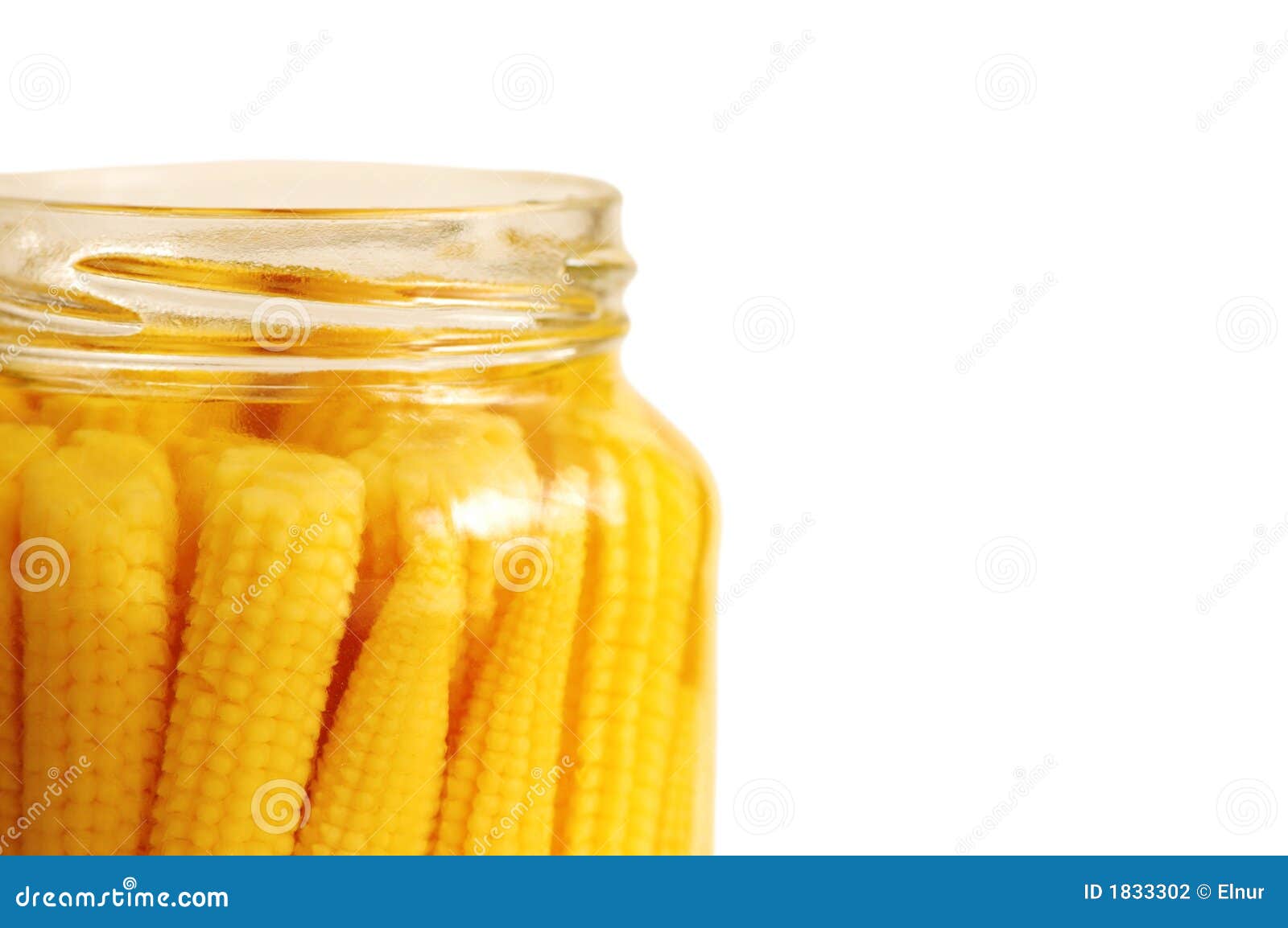 Baby corn in the jar stock photo. Image of babycorn, isolated 1833302