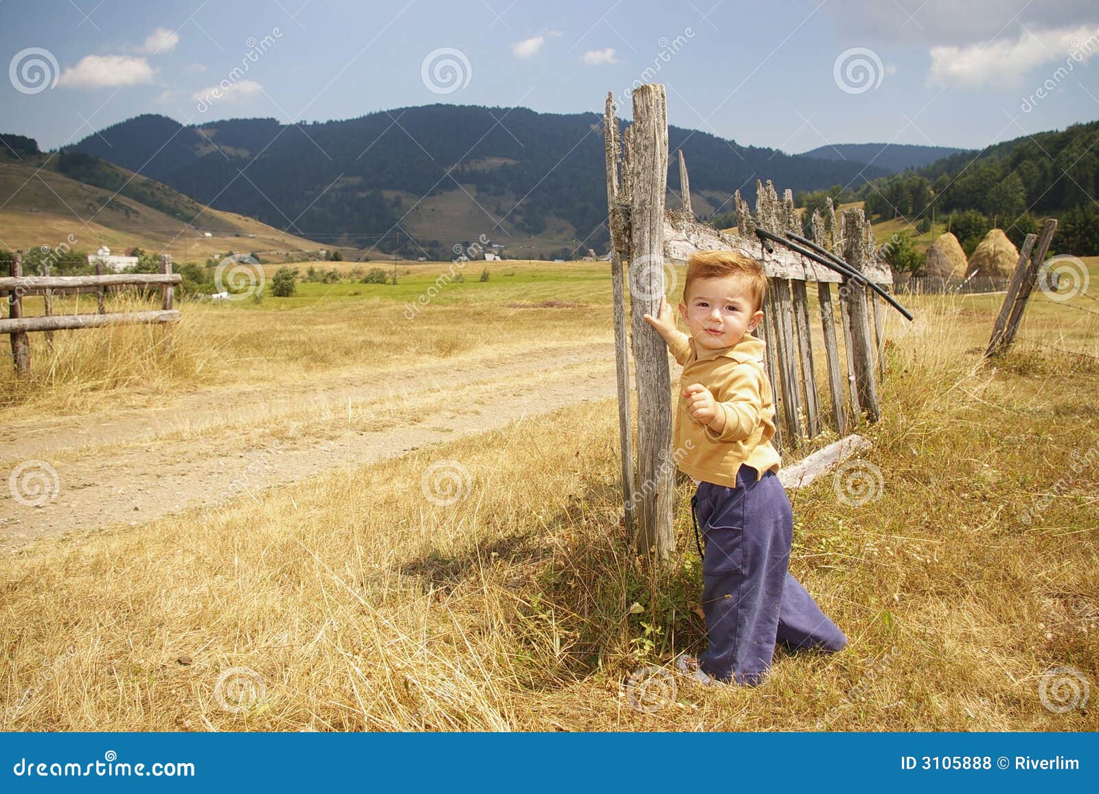 Baby on Country Road stock photo. Image of country, playing 3105888
