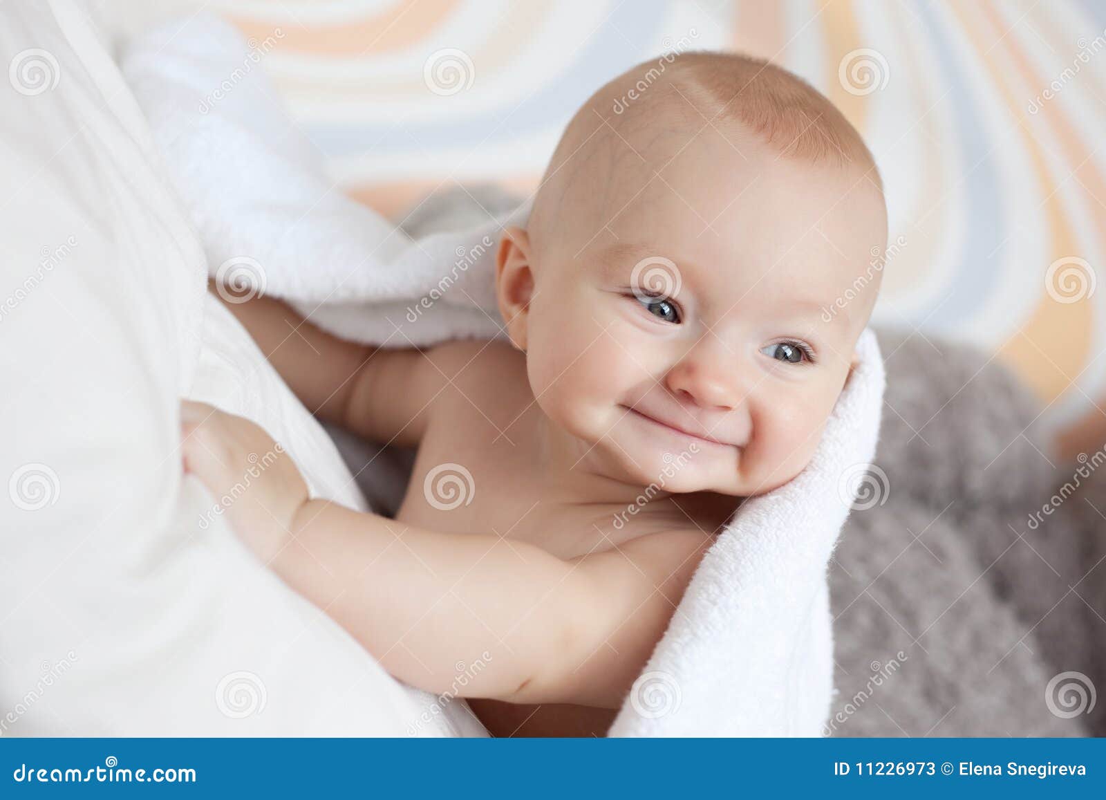 Baby Covered with White Towel Stock Image Image of infant, adorable 11226973