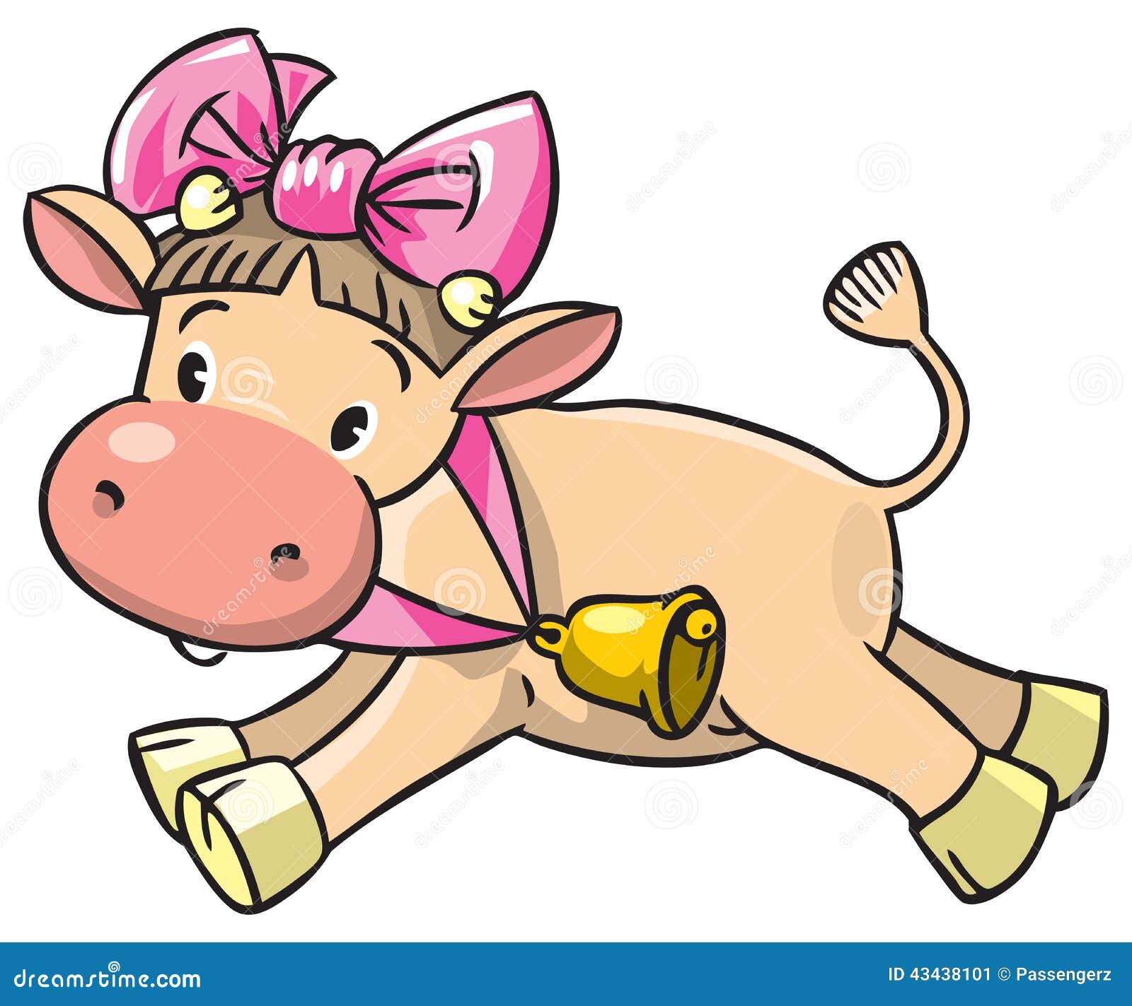 Download Baby cow stock vector. Illustration of animal, ribbon ...