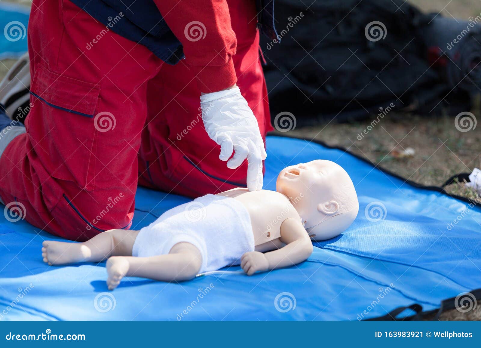 Baby CPR Dummy First Aid Training Stock Image - Image of ...