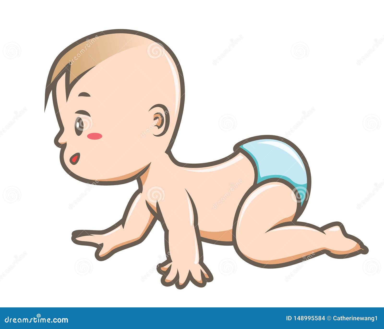Baby Crawling Happily Vector Illustration Stock Vector - Illustration of  infant, cute: 148995584