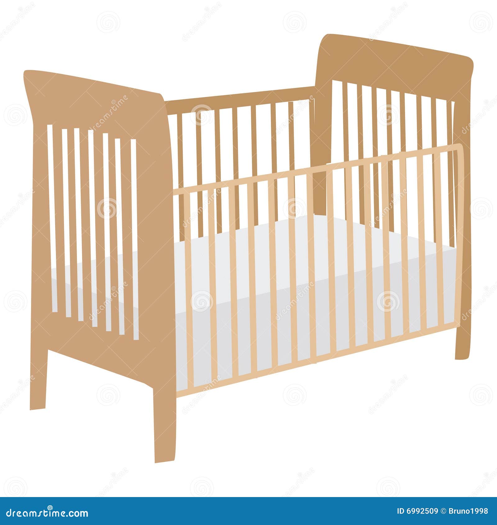 Baby crib stock vector. Illustration of cradle, furniture 6992509
