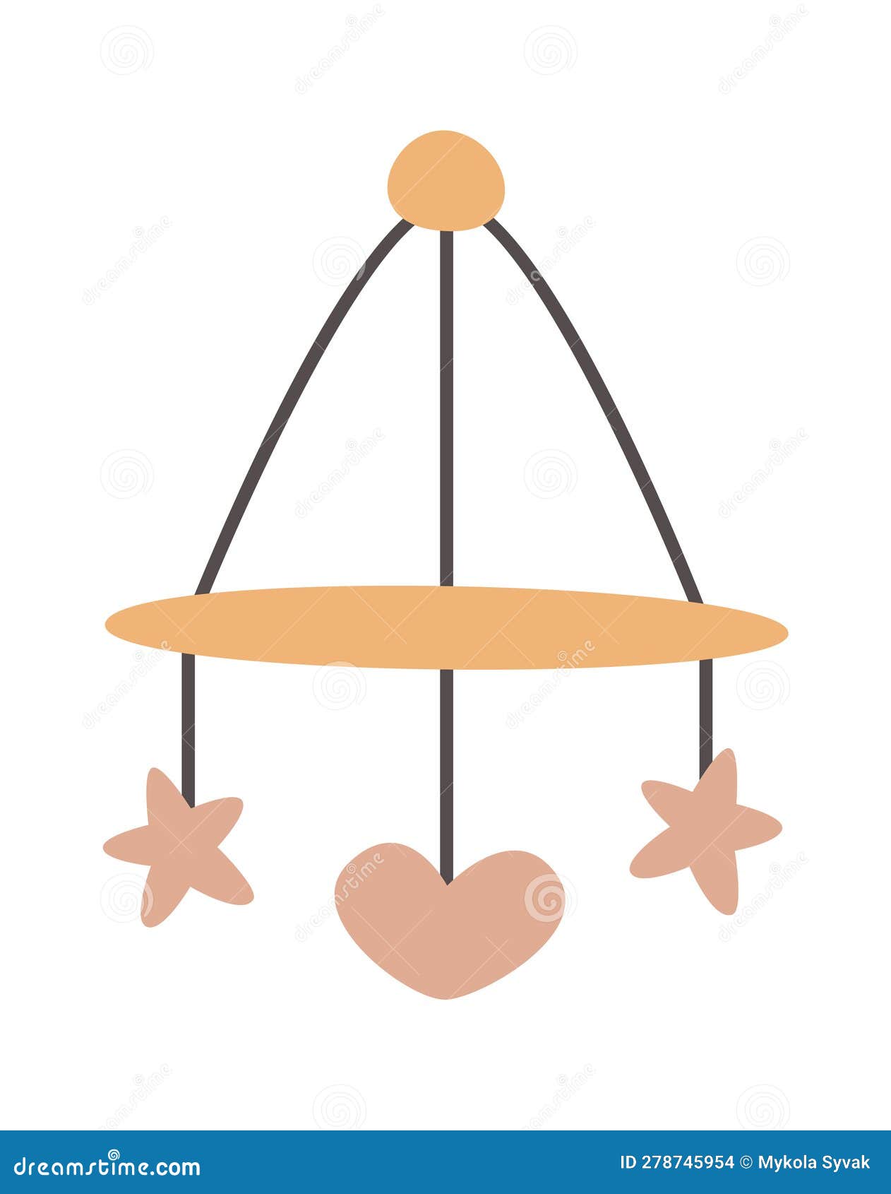 Baby Crib Mobile stock vector. Illustration of bedtime 278745954