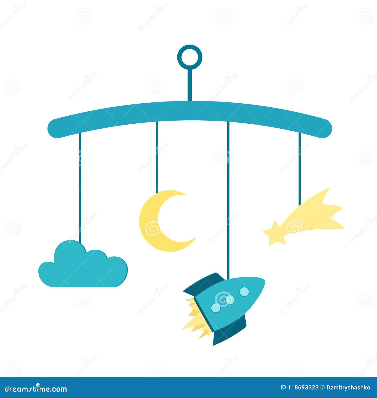 Baby crib mobile stock vector. Illustration of card ...