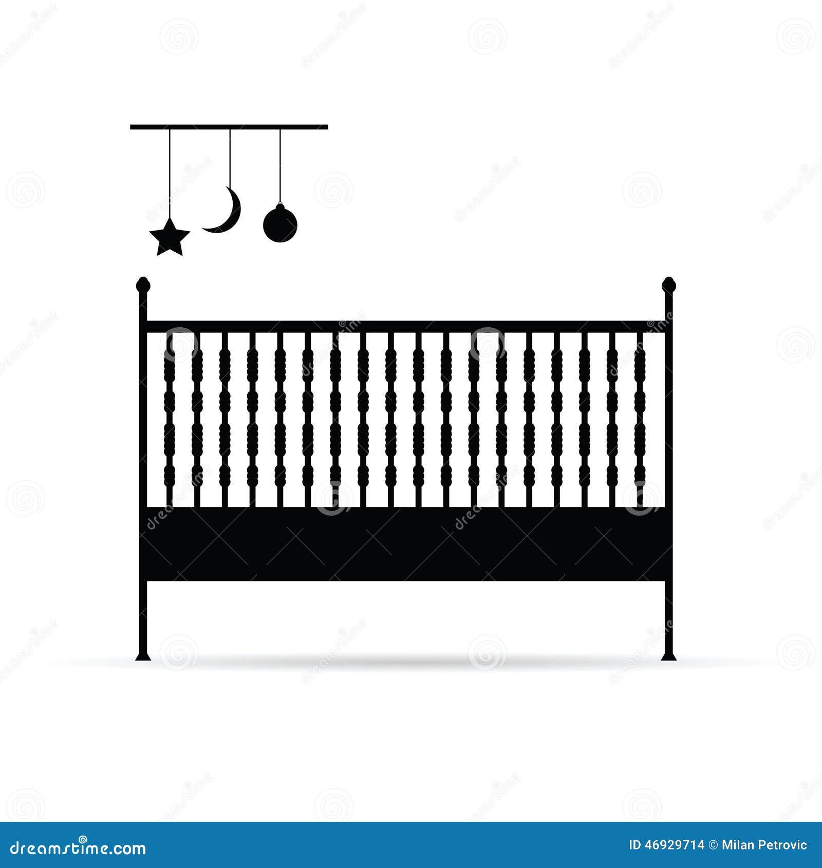 Baby Crib Vector Illustration Stock Vector - Image: 46929714