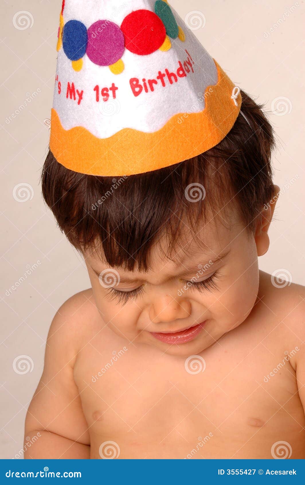 Baby Crying on First Birthday Stock Image Image of chubby, unhappy