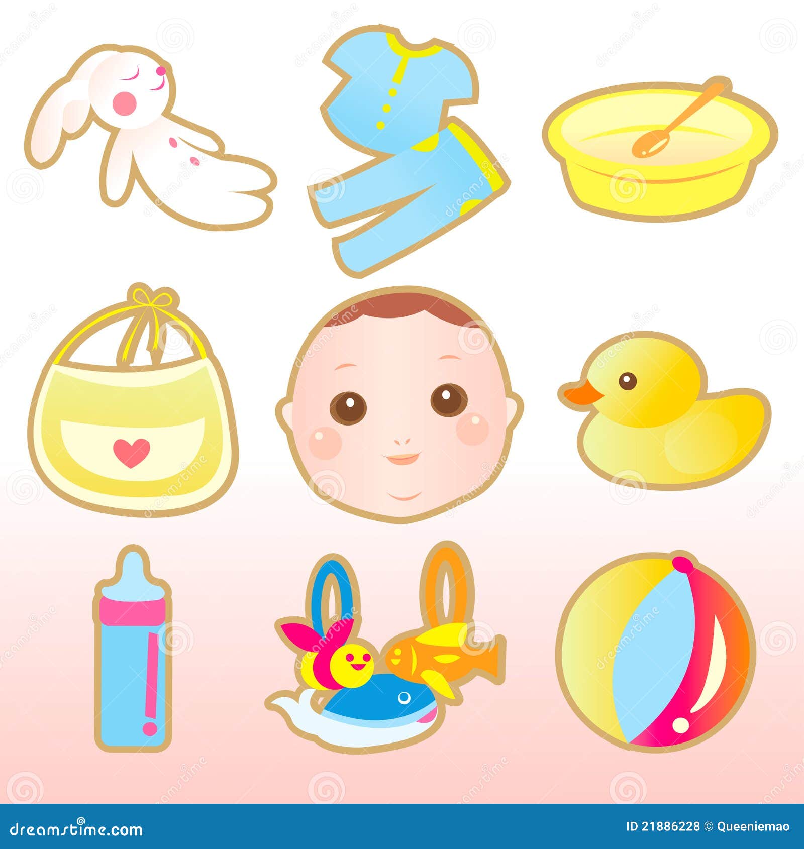 New Born Baby Elements Stock Vector (Royalty Free) 106425572