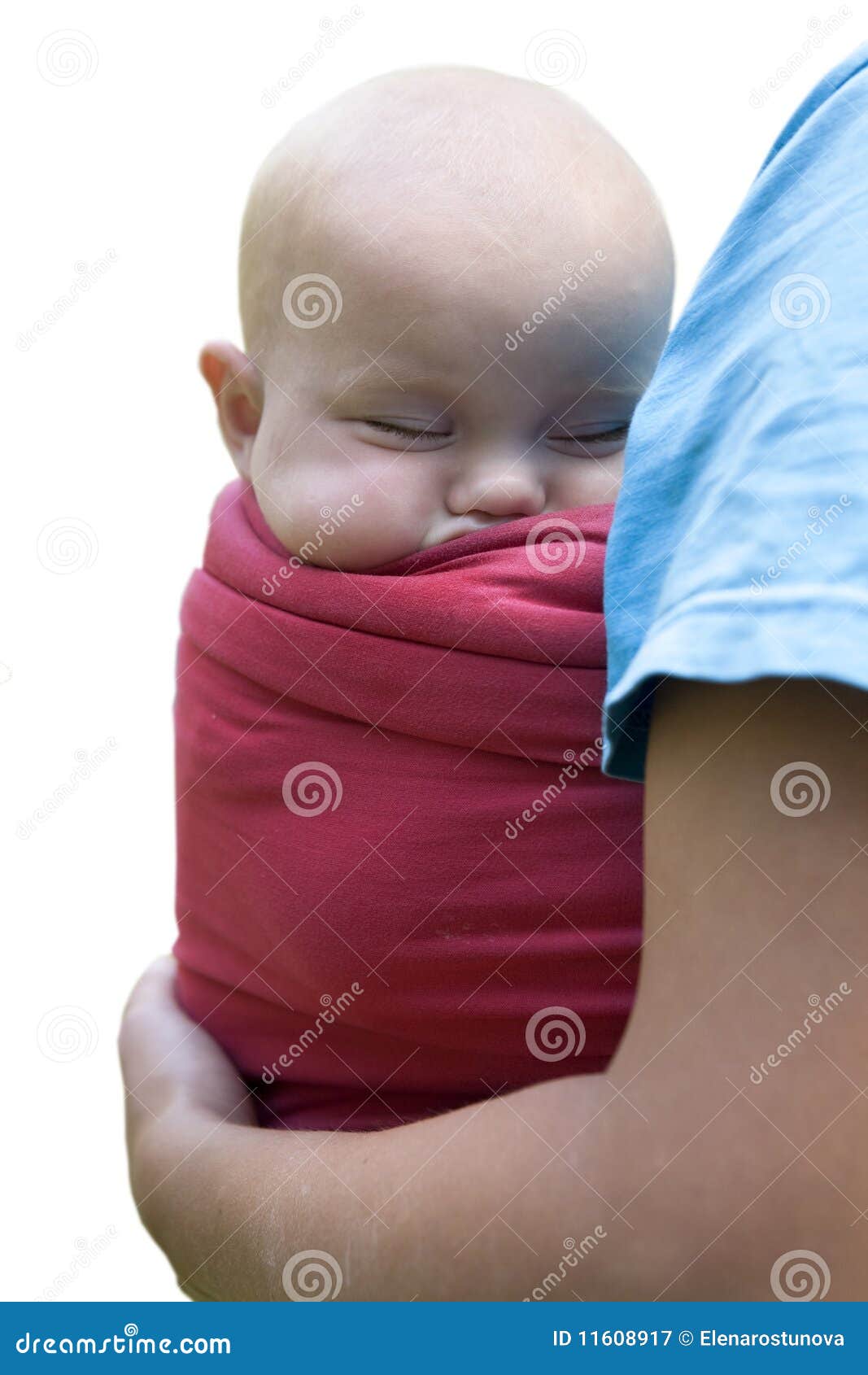 Baby Daughter in Baby Carrier Isolated Stock Image Image of people