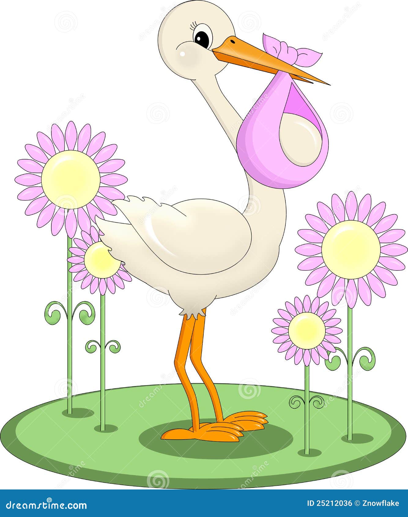 free stork with baby girl clipart - photo #33