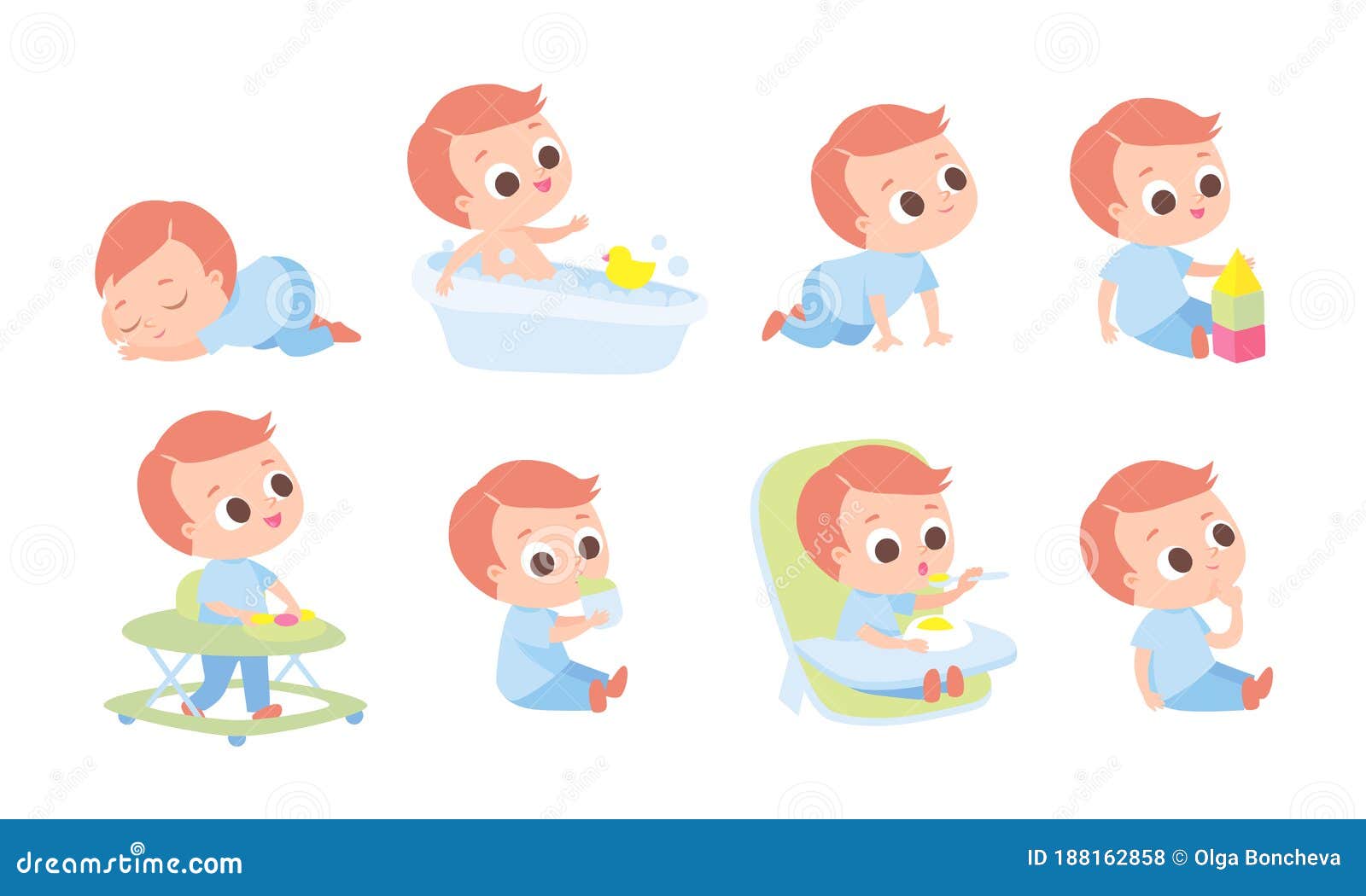Baby Development, Baby Growth Stages Stock Vector - Illustration of ...