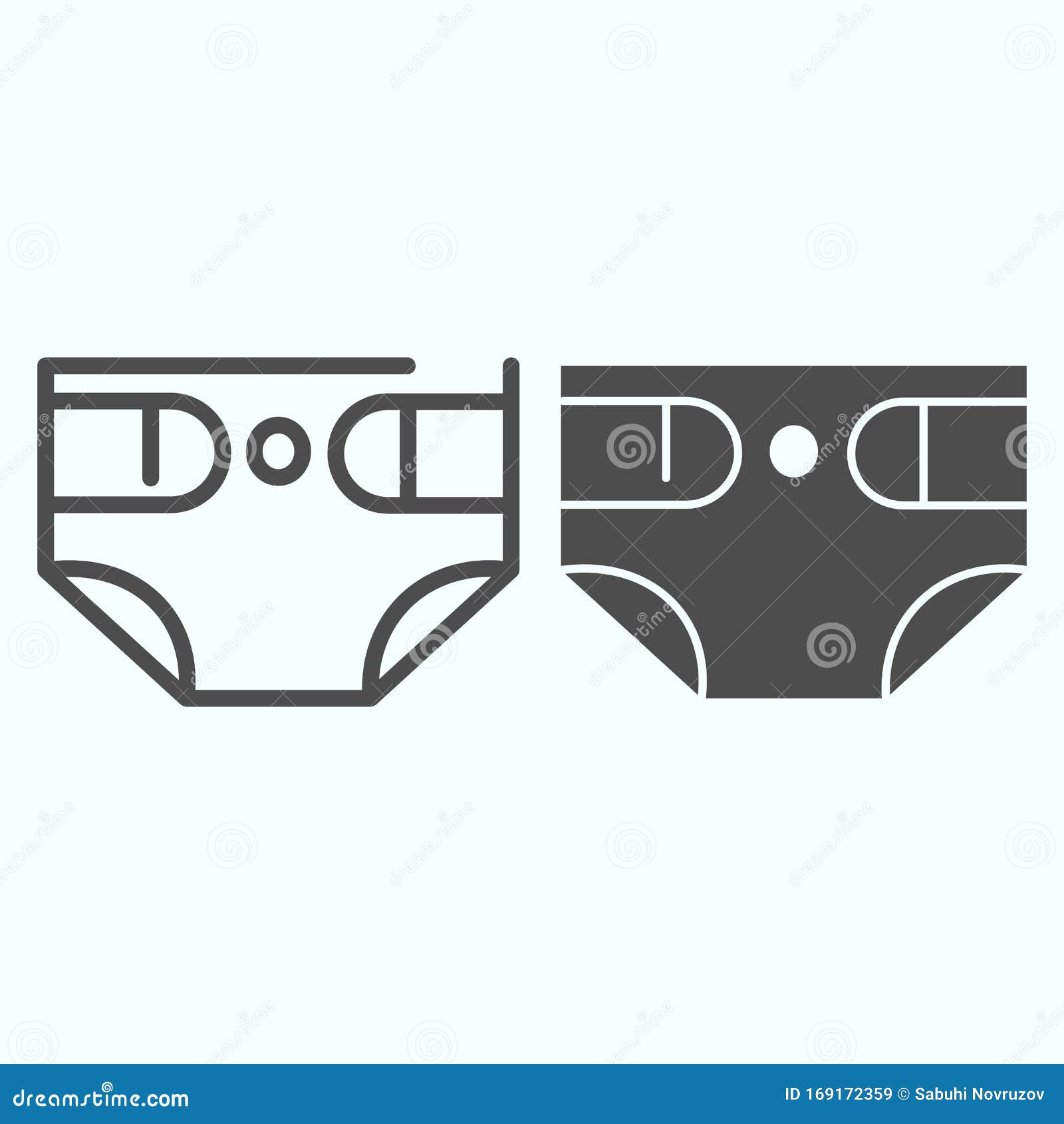 Download Baby Diaper Line And Glyph Icon. KIds Nappy Vector Illustration Isolated On White. Disposable ...
