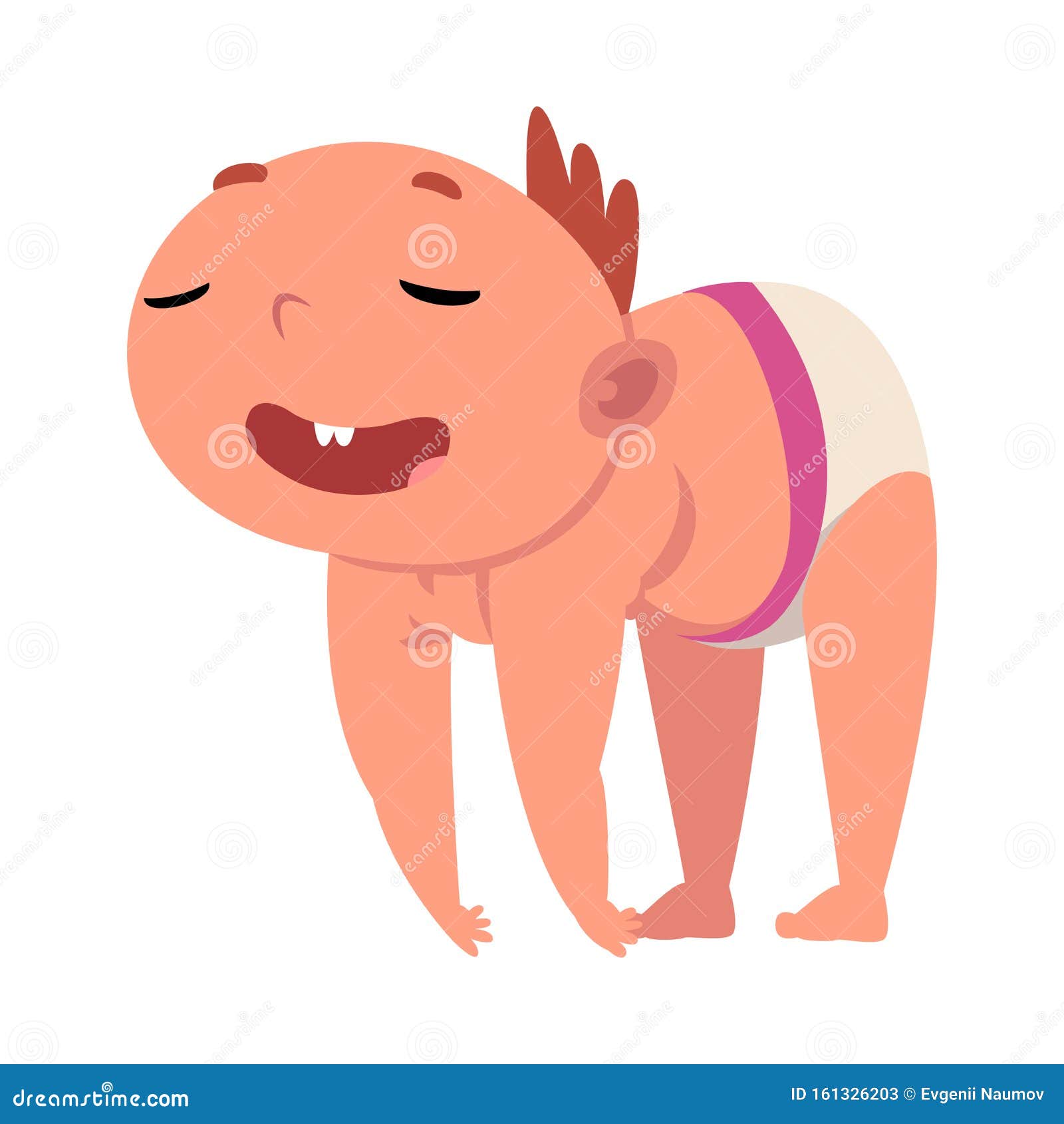 Download Baby In Diaper Stretches Cartoon Vector Illustration Stock Vector - Illustration of sleep, cape ...