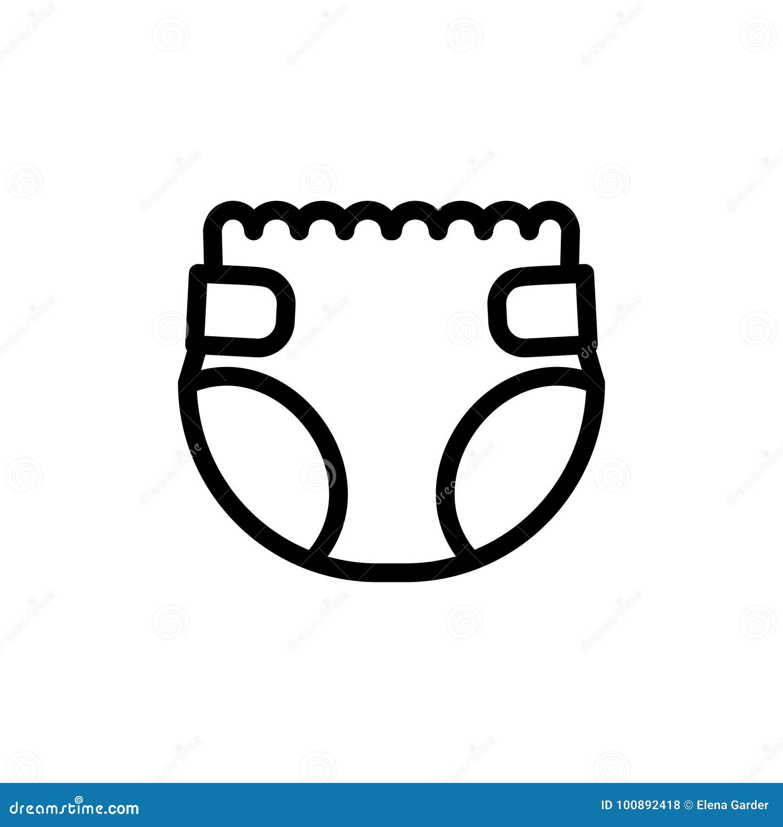 baby diaper thin line icon. outline  baby panties for the  of children's webstie and mobile applications. outline str