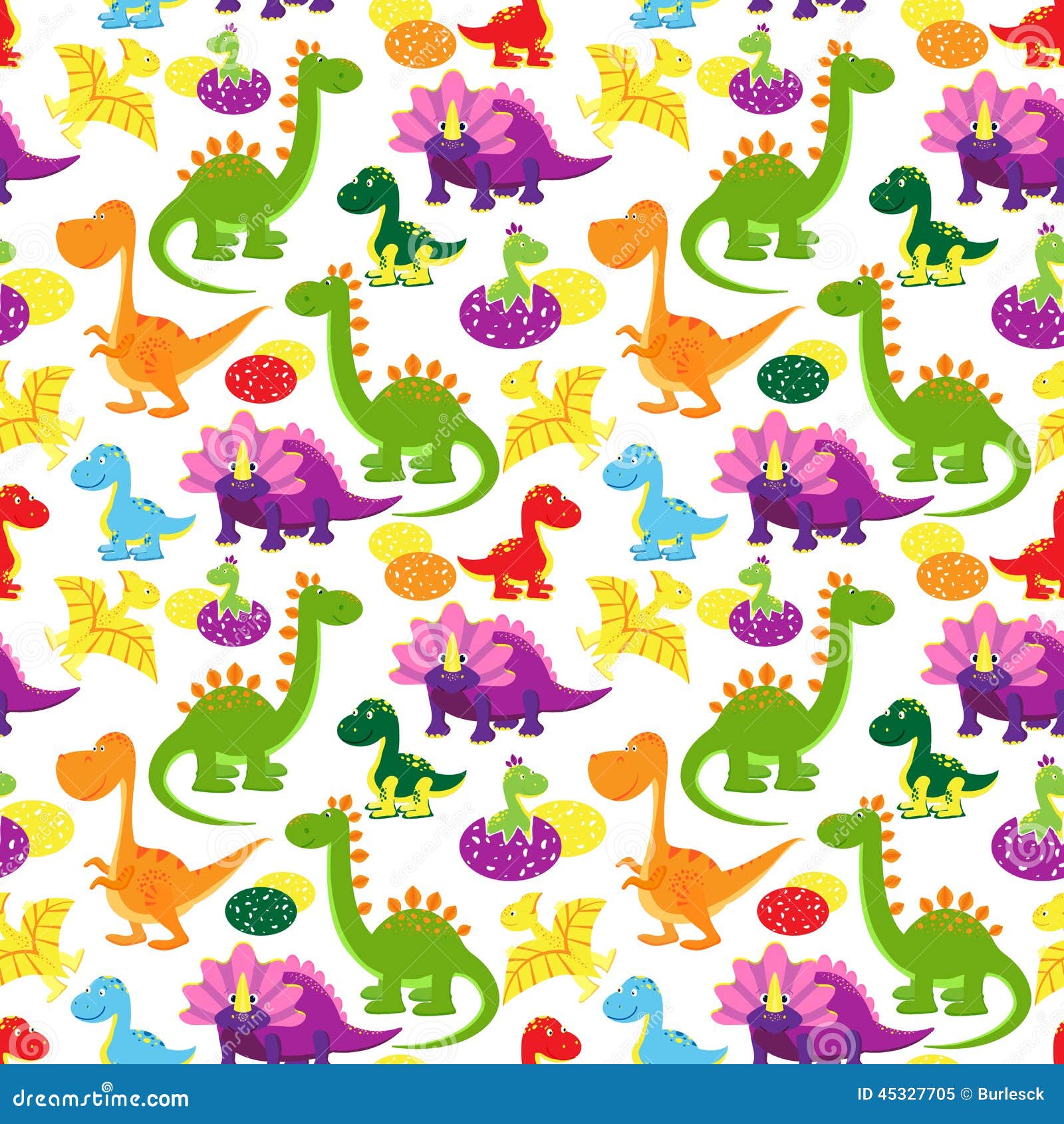 baby dinosaurs pattern vector seamless kids background 45327705