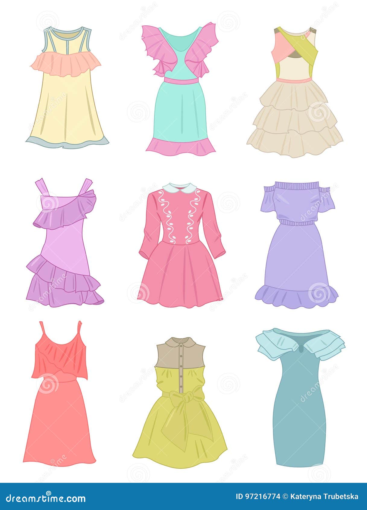 Baby doll dress stock vector. Illustration of objects - 97216774
