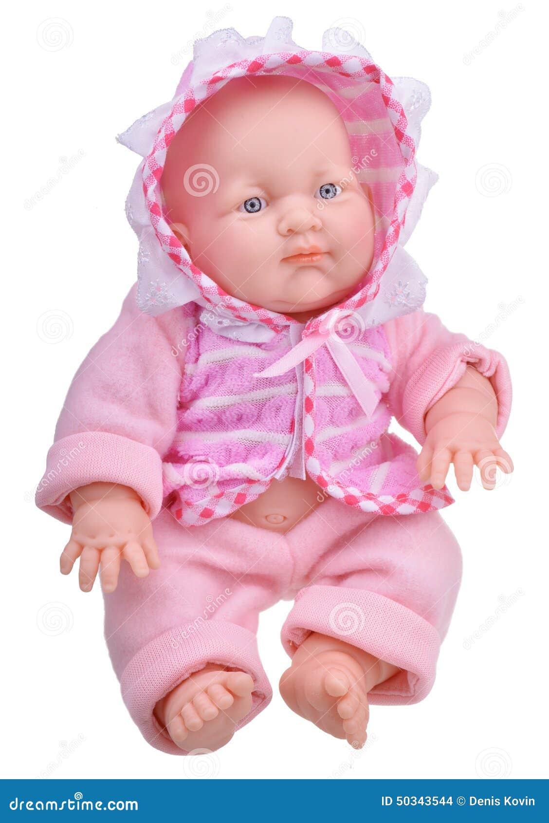 Baby doll in pink clothes stock photo. Image of design 50343544