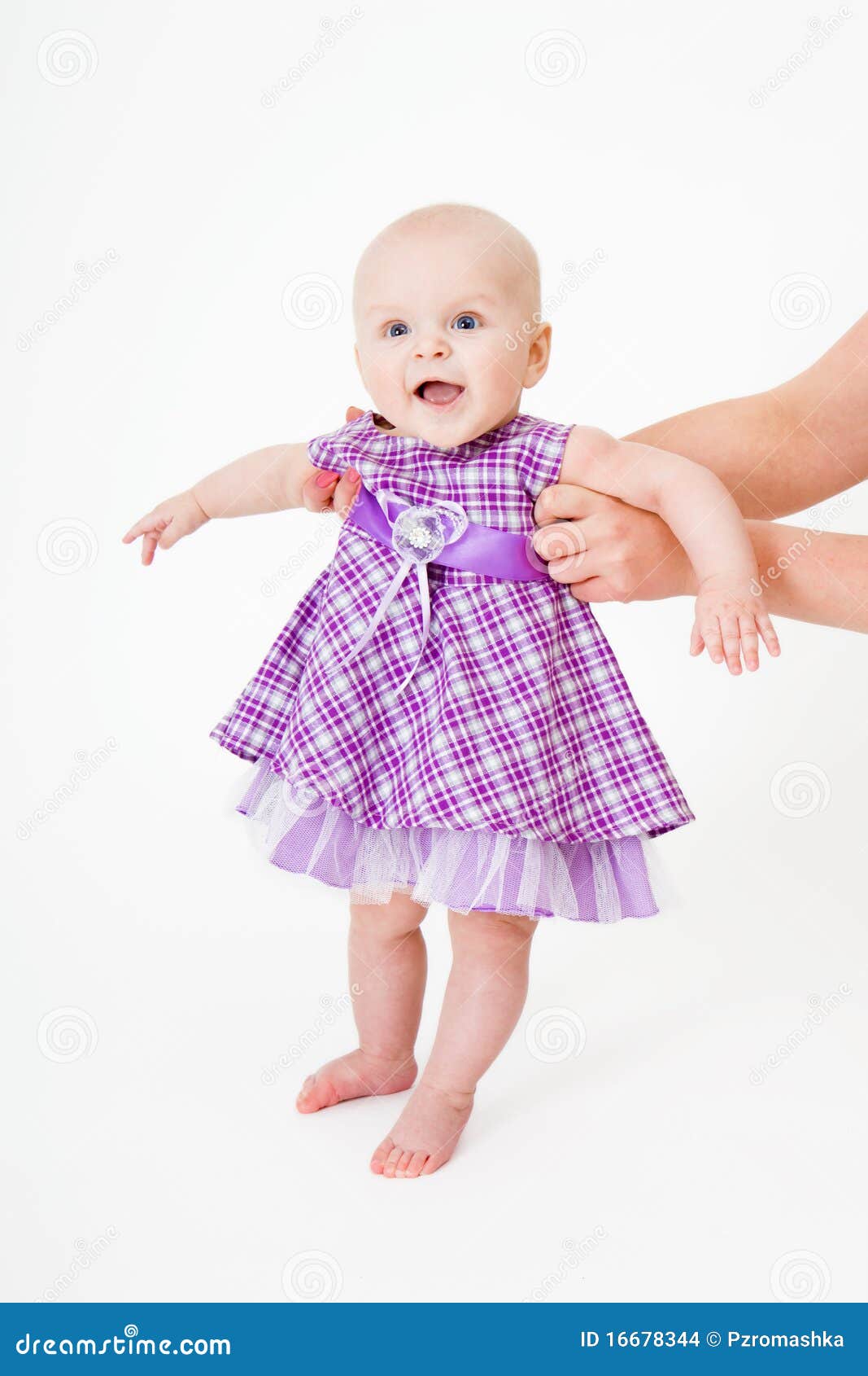 Baby in a dress stock photo. Image of innocent, female 16678344