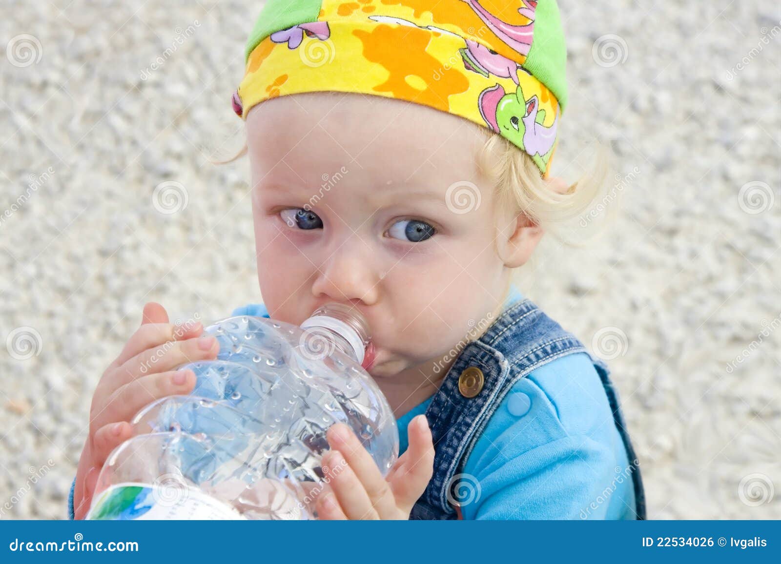 Baby drinking water stock photo. Image of toddler, blond 22534026