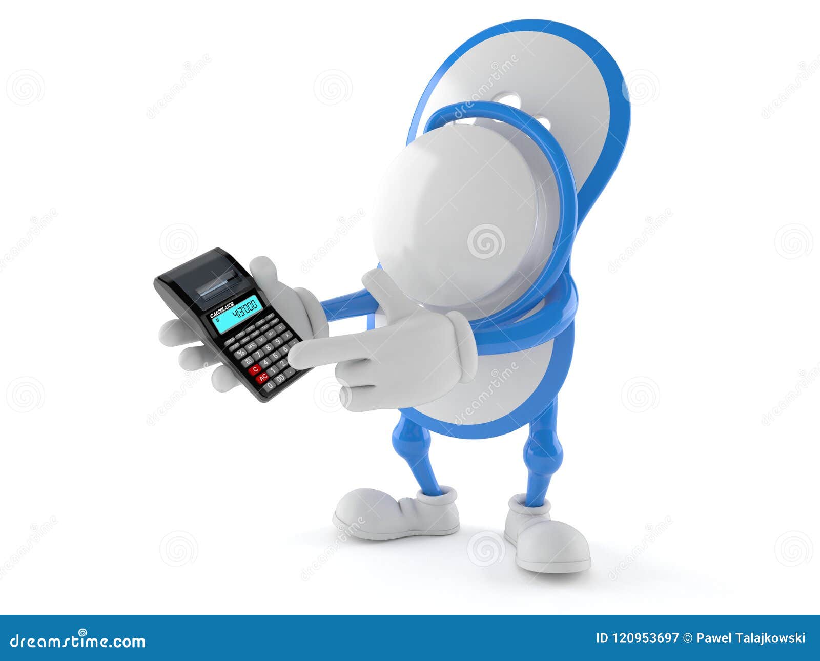 Baby Dummy Character Using Calculator Stock Illustration - Illustration ...