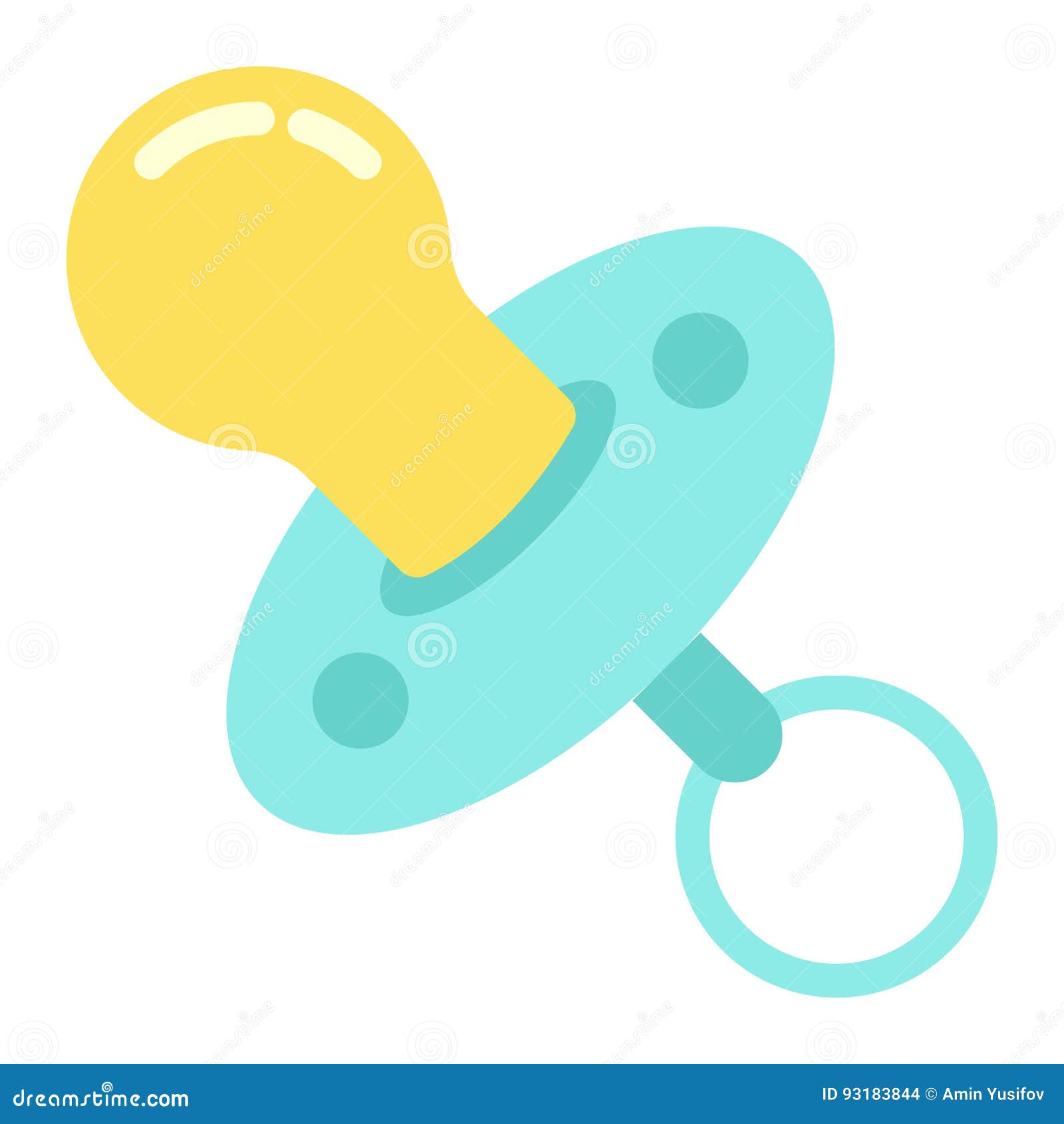 Baby Dummy Flat Icon Baby Pacifier And Nipple Stock Vector Illustration Of Calm Babysitting