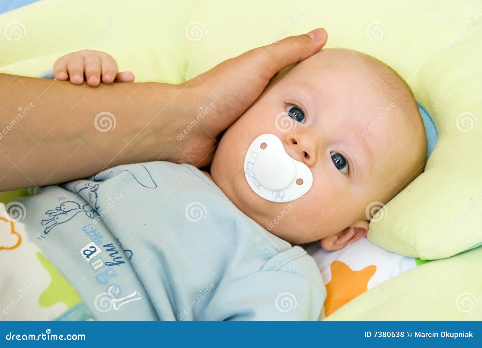Baby with dummy pacifier stock photo. Image of cosy 7380638