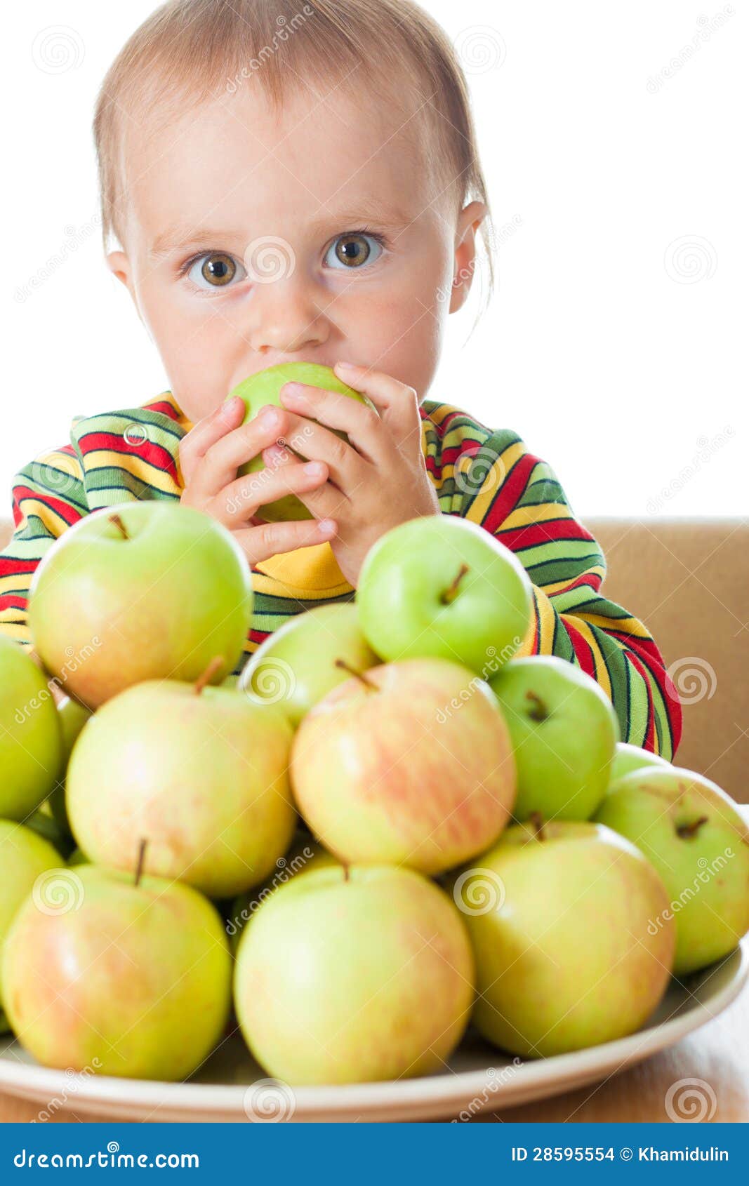 Baby eating apple stock photo. Image of person, beauty 28595554